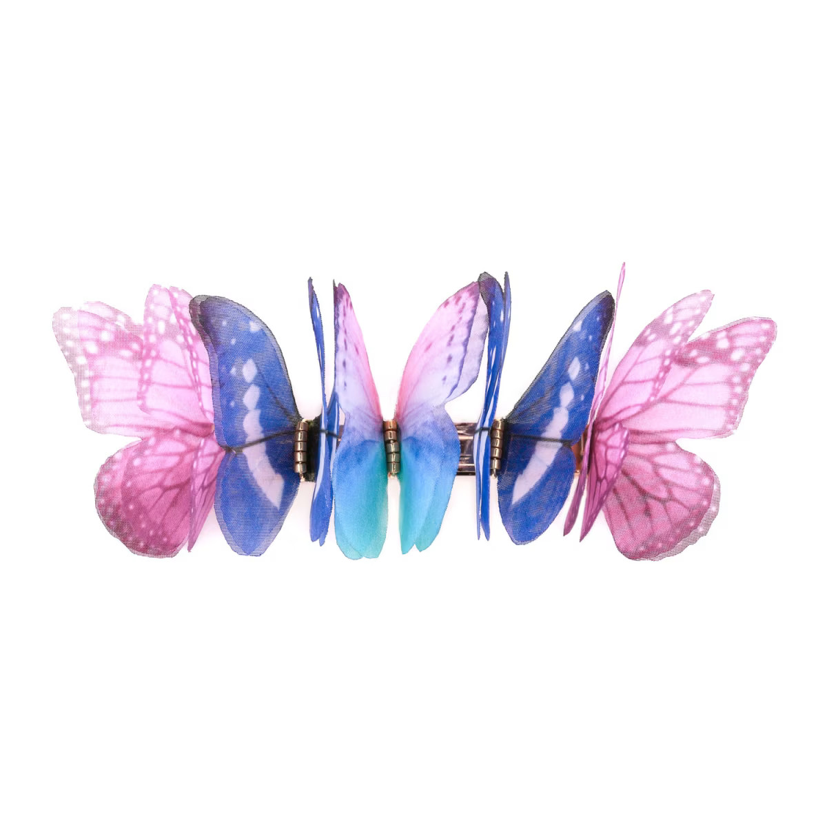 Colourful Blue & Purple Silk Butterfly Hair Clip | Wolf & Badger (US)