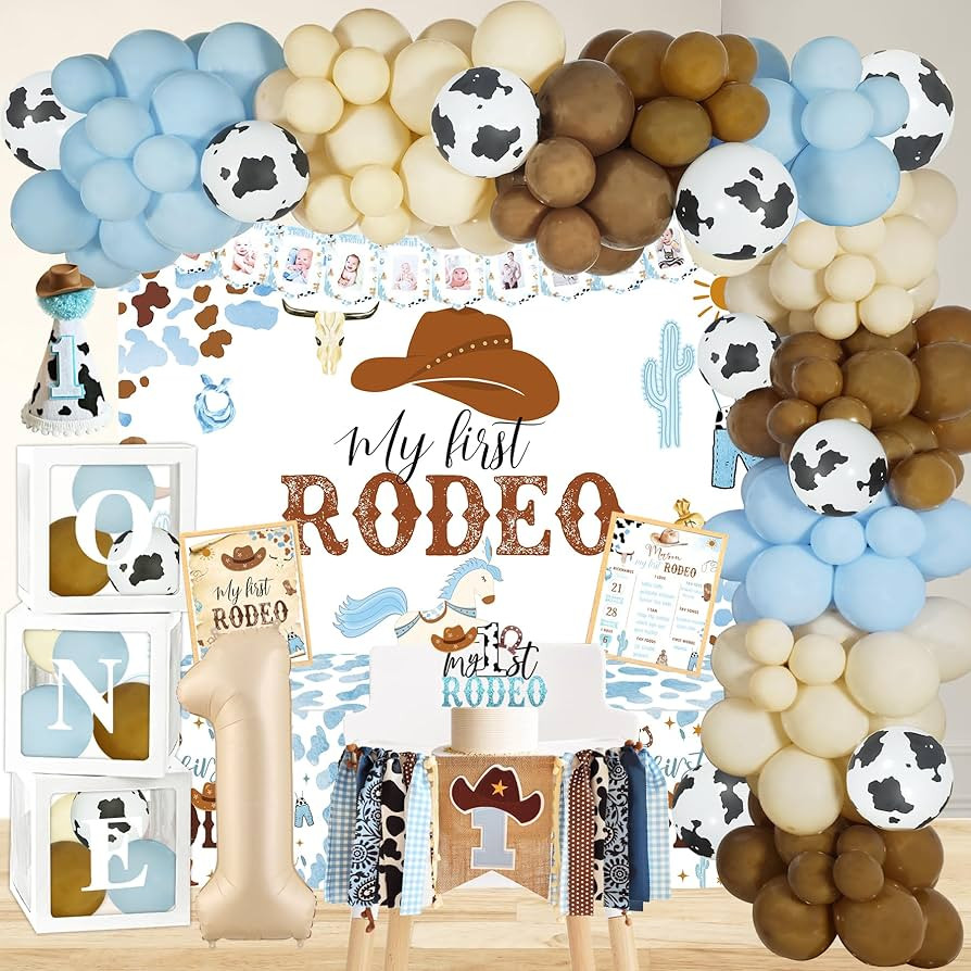 Cowboy 1st Birthday Party Decorations, My First Rodeo Party Supplies, Cowboy 1st Bday Balloon Arc... | Amazon (US)