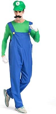Super Mario Luigi Halloween Costume Super Mario Brothers Fancy Dress Costume for Halloween Christ... | Amazon (US)