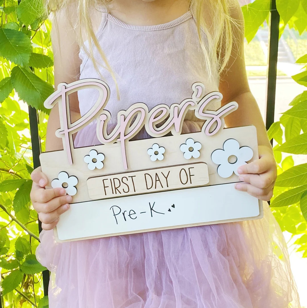 1st Day of School Sign/ Kids First Day of School Board/ Interchangeable Back to School Sign/ Boho... | Etsy (US)