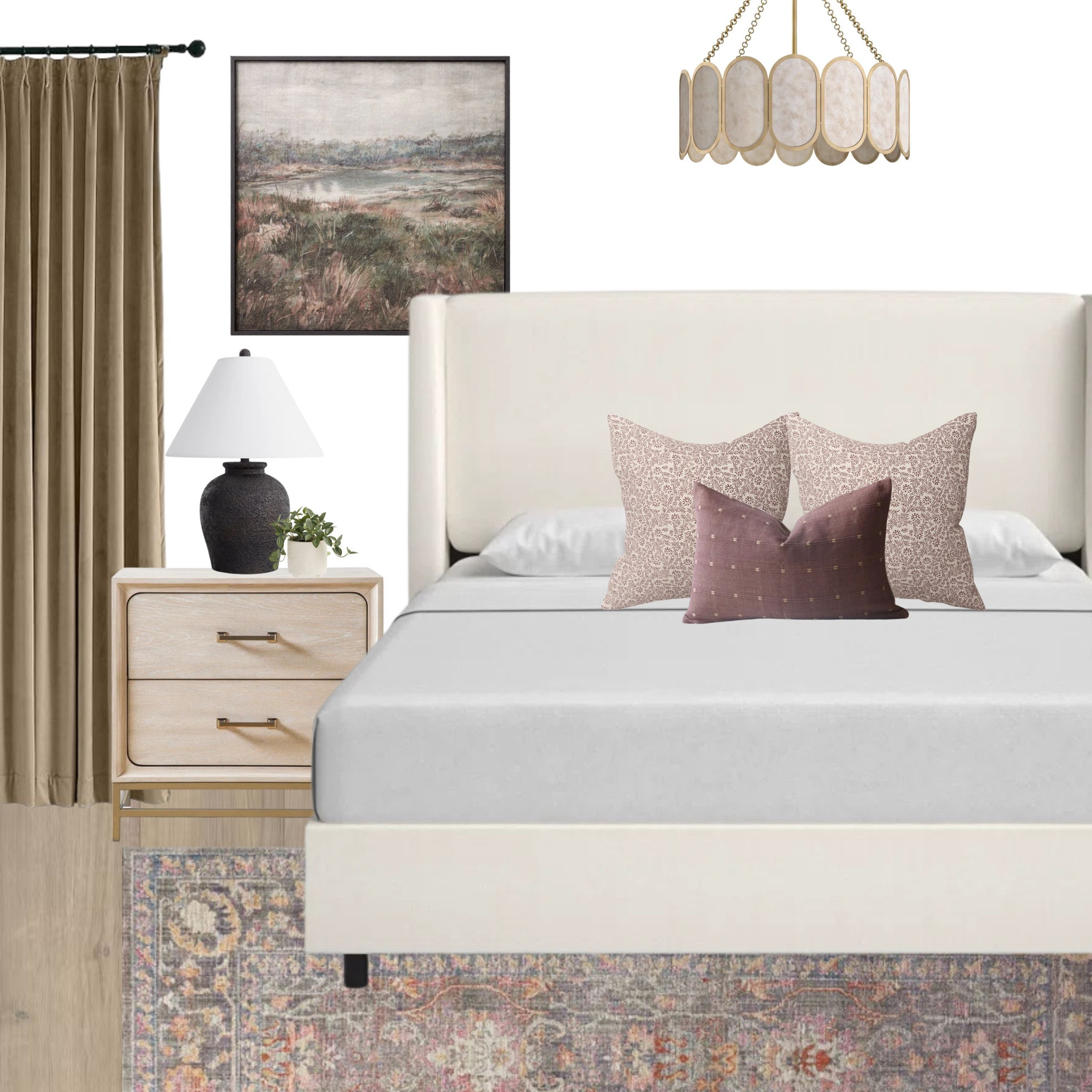 Bedroom design with touches of pink.

#LTKHome