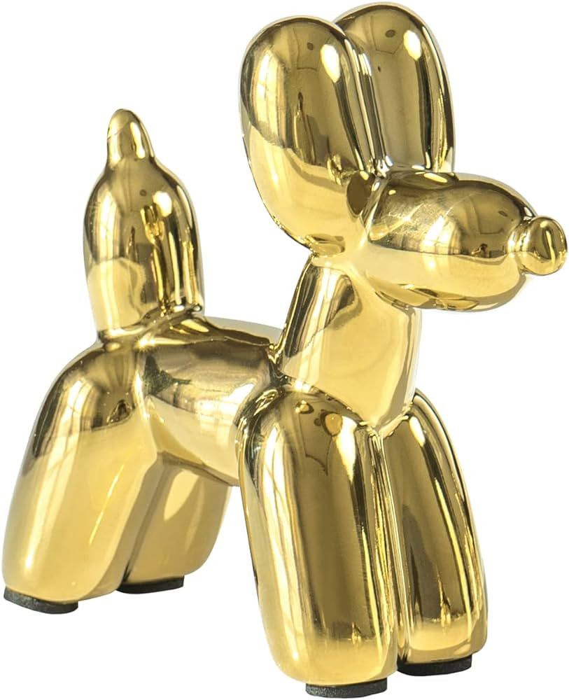 Notakia Cute Golden Electroplating Ceramics Balloon Dog Statue Crafts Living Room Desktop Decorat... | Amazon (US)
