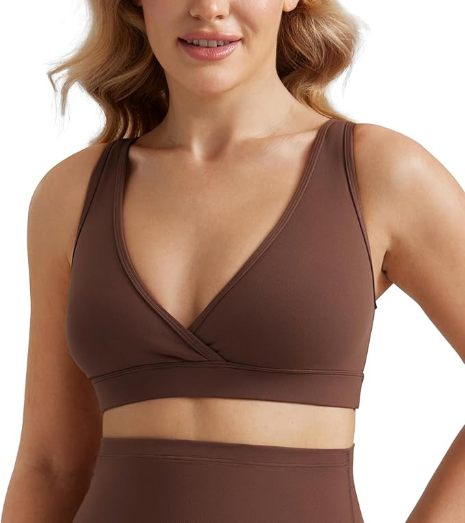 CRZ YOGA Butterluxe Maternity V Neck Nursing Bras - Wireless Sleep Breastfeeding Lounge Womens Pr... | Amazon (US)