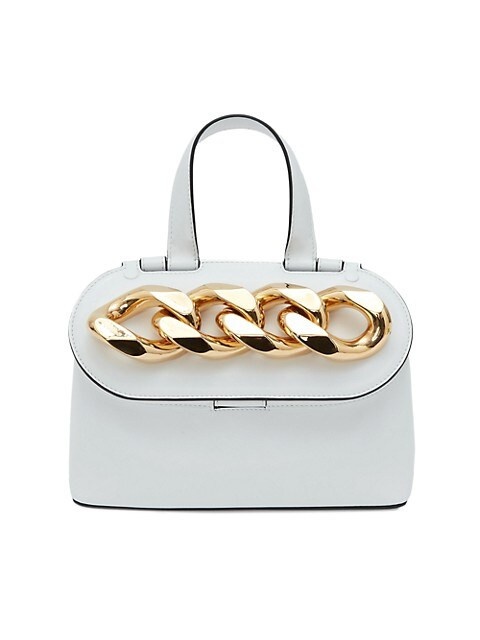 Small Chain Lid Leather Top Handle Bag | Saks Fifth Avenue