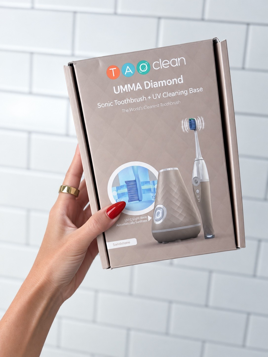 Meet my new TAO Clean UMMA Diamond toothbrush. The sonic clean gives that fresh-from-the-dentist feeling at home, while the UV cleaning base automatically sanitizes your brush between uses. I also love the sleek sandstone color that actually looks pretty sitting on the bathroom counter. I’ll be sharing more of my experience as I use it more! 

• 40,000 sonic vibrations per minute.
• Whiter teeth in two weeks.
• Sanitized and dried after every use.

TAO Clean toothbrush - TAO Clean UMMA Diamond - UMMA Diamond toothbrush - sonic electric toothbrush - electric toothbrush - rechargeable toothbrush - UV toothbrush sanitizer - UV cleaning base - self sanitizing toothbrush - toothbrush sanitizing system - teeth whitening toothbrush - whiter teeth - plaque removal - deep cleaning toothbrush - fresh breath - oral hygiene - oral care routine - dental care essentials - healthy smile - at home dental care - dentist clean feeling - premium toothbrush - luxury oral care - bathroom essentials - bathroom counter essentials - aesthetic bathroom finds - neutral bathroom aesthetic - sandstone bathroom accessories - wellness essentials - self care routine - daily wellness routine - everyday essentials - beauty and wellness - healthy habits

#LTKgrwm #LTKmorningroutine #LTKselfcare