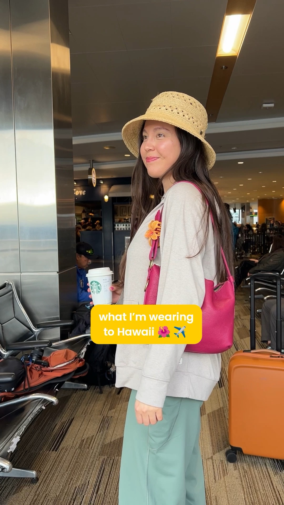 Can you tell by my airport outfit that I’m going to Hawaii for vacation? Wearing my new pink Hoka Clifton’s, beautiful orchid Portland leather shoulder bag, & the most comfy wide leg pants from REI (on sale!) 🐬 

#LTKTravel #LTKSaleAlert #LTKActive