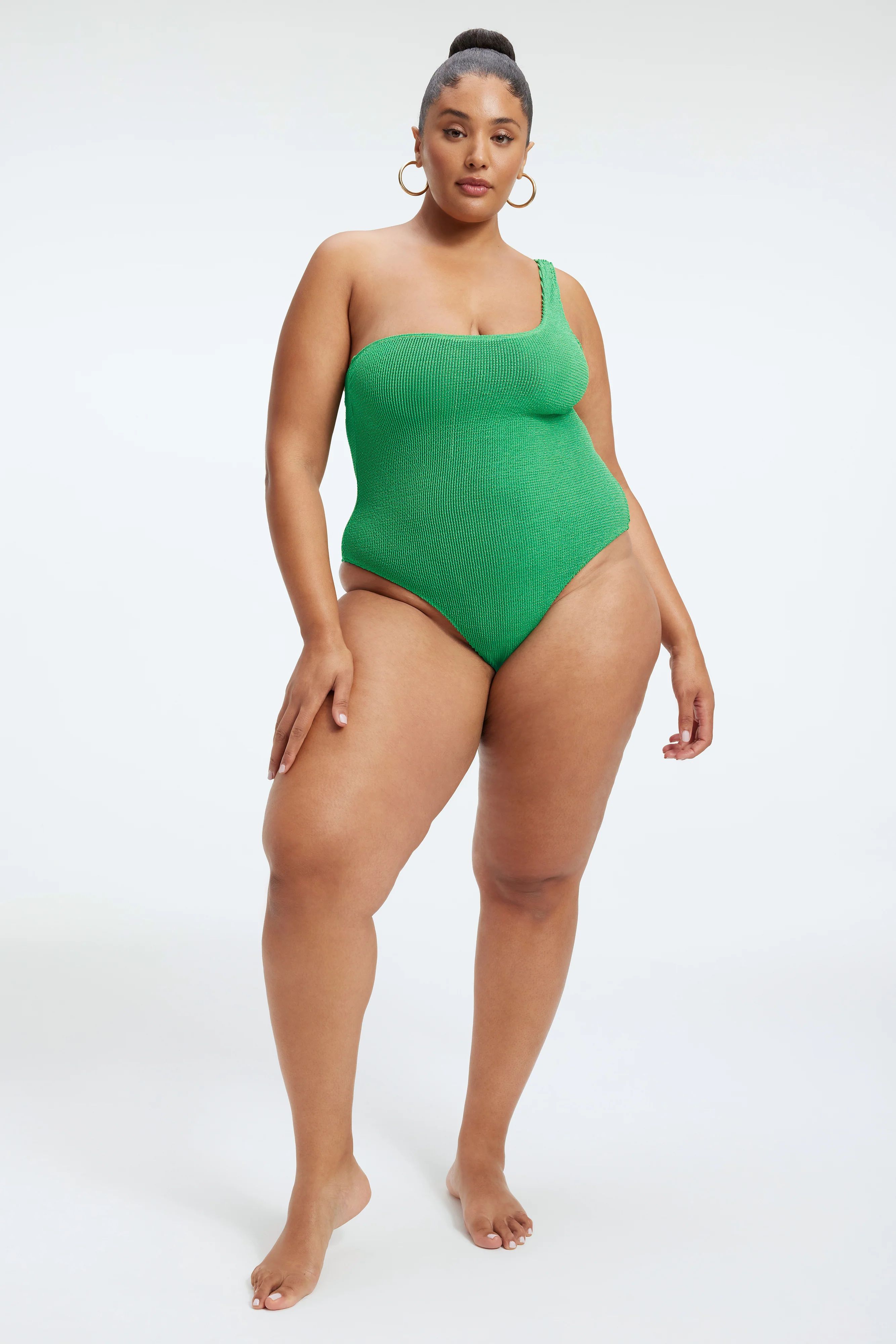 ALWAYS FITS METALLIC SHOULDER ONE-PIECE | SUMMER GREEN002 - GOOD AMERICAN | Good American