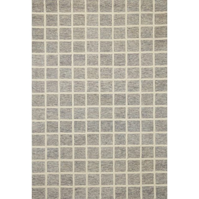 Chris Loves Julia x Loloi Polly Grid Slate/Ivory 8'-6" x 11'-6" Area Rug | Walmart (US)