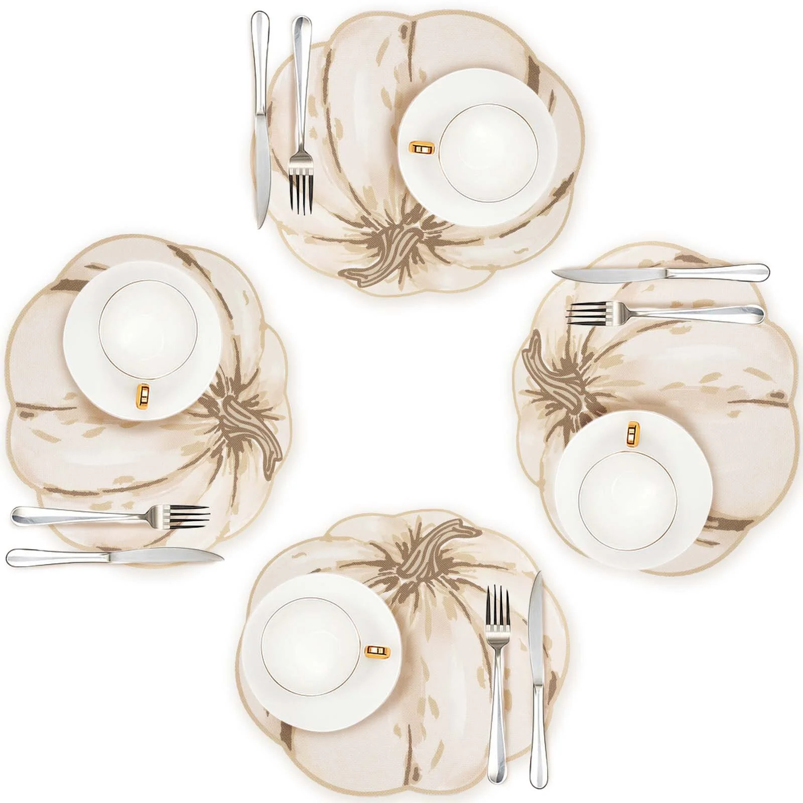 OVZME 4PCS Fall Placemats, Autumn Printed Pumpkin Place Mats for Kitchen Dining Table, Thanksgivi... | Walmart (US)