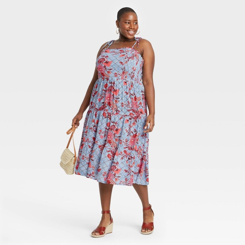 Women's Plus Size Tie-Strap Smocked Dress - Knox Rose™ | Target