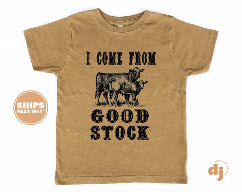 Toddler T-shirt - I Come From Good Stock Kids Retro TShirt - Retro Natural Infant, Toddler & Yout... | Etsy (US)