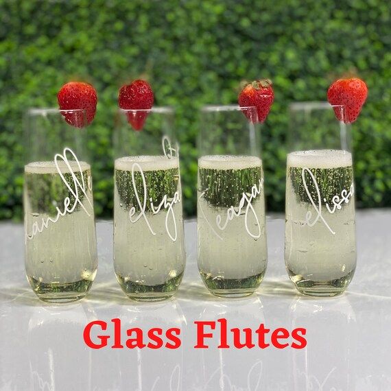 Champagne Flute/Bridesmaid Gift/Bridesmaid Champagne Glasses/Personalized/Stemless Glasses/Monogr... | Etsy (US)