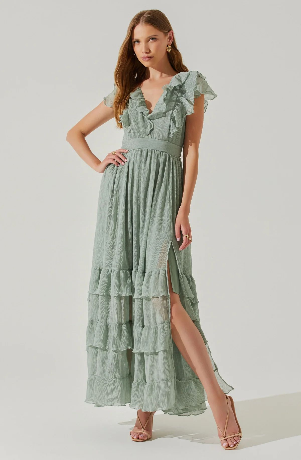 Tiara Ruffle Maxi Dress | ASTR The Label (US)