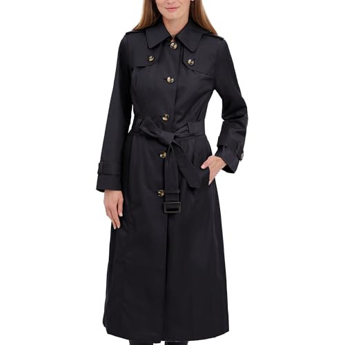 LONDON FOG womens Trenchcoat, Black, Small US | Amazon (US)