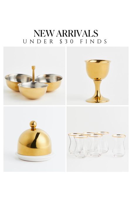 New arrivals, gold serveware, entertaining essentuals, gold nut bowl, gold egg cup, gold trim tea glasses, gold dome, serving pieces 

#LTKsalealert #LTKhome #LTKFind