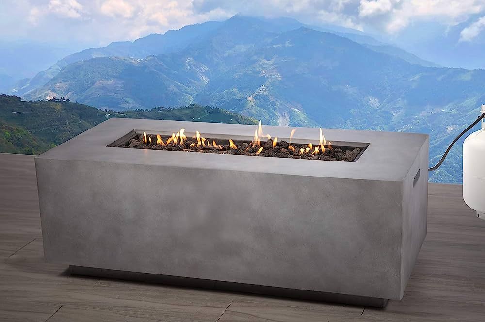 Propane Outdoor Fire Pit [CM-1012C] | Rectangular Gas Fire Table Table for Balcony,Courtyard, Bal... | Amazon (US)