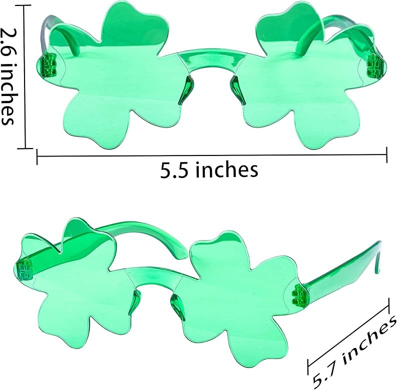 JOYIN 6 Pairs St. Patrick’s Day Shamrock Sunglasses Irish Green Clover Glasses Eyeglasses Saint... | Amazon (US)