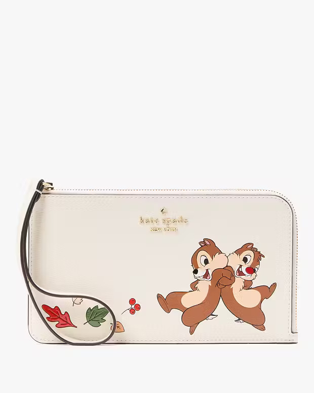 Disney X KSNY Chip N Dale Medium Wristlet | Kate Spade Outlet