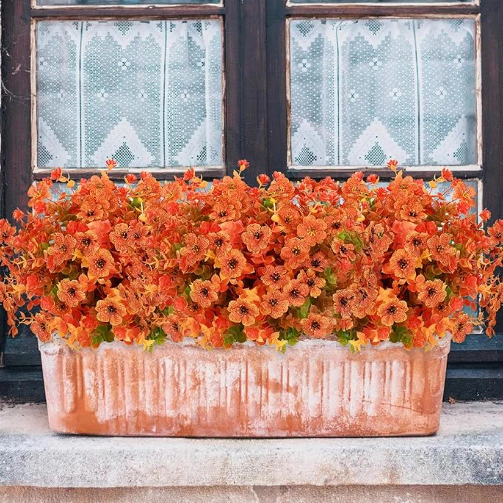 Yastouay 14 Bundles Faux Mums For Outside, UV Resistant Fake Mums Plastic Plants Greenery, No Fade Artificial Mums Flowers For Outdoors Front Porch Ho | Wayfair North America
