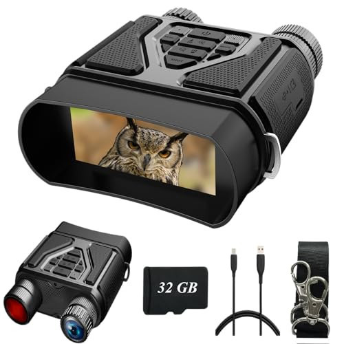 Night Vision Goggles - Night Vision Binoculars for Adults, Gifts for Men Him Husband Dad with 8X Zoom, 4000mAh Rechargeable Gear for Hunting & Camping (Black Grey) | Amazon (US)