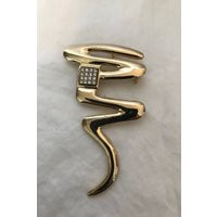 Vintage Gold Squiggle Rhinestone Pin Brooch, Tree Jewelry, Pin, Large Christmas Brooch | Etsy (US)