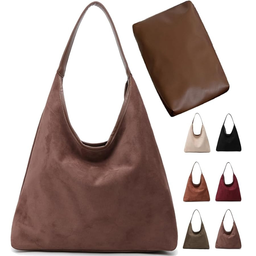 Suede Bag for Women Suede Hobo Bags Suedes Tote Bag Suedes Handbag Shoulder Bag | Amazon (US)