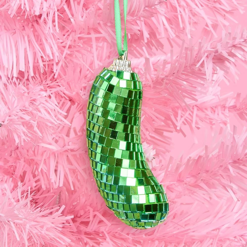 xo, Fetti Green Disco Pickle Ornament - 1 pc | Christmas Tree Decorations, Groovy Holiday Party, ... | Amazon (US)