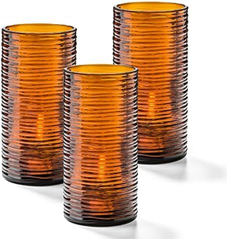Hollowick Home Dark Amber Typhoon Spun Glass Mid-Size Liquid Candle Holder 3 Pack, 3 Liquid Votive C | Amazon (US)
