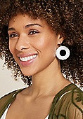 White Raffia Wrapped Drop Earrings | Maurices