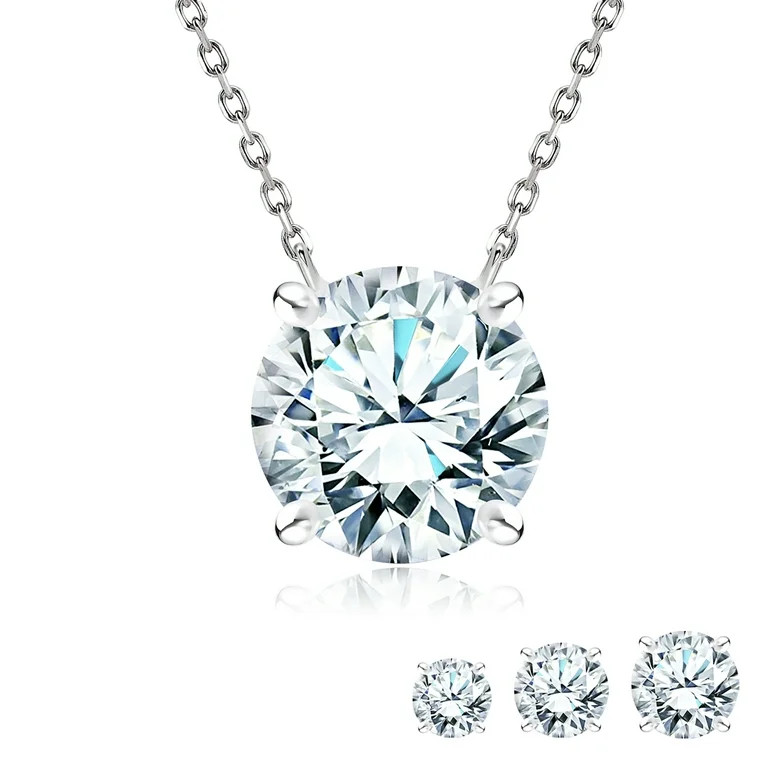 JeenMata Certified Lab Grown Diamond 0.50 Carat Round Cut Classic Solitaire Pendant Necklace - in... | Walmart (US)