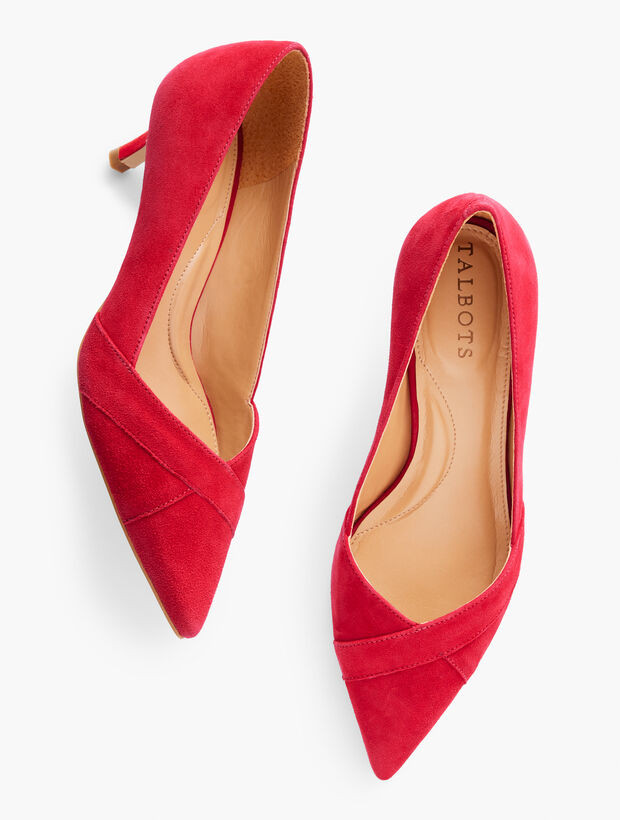 Erica Suede Kitten Heel Pumps | Talbots