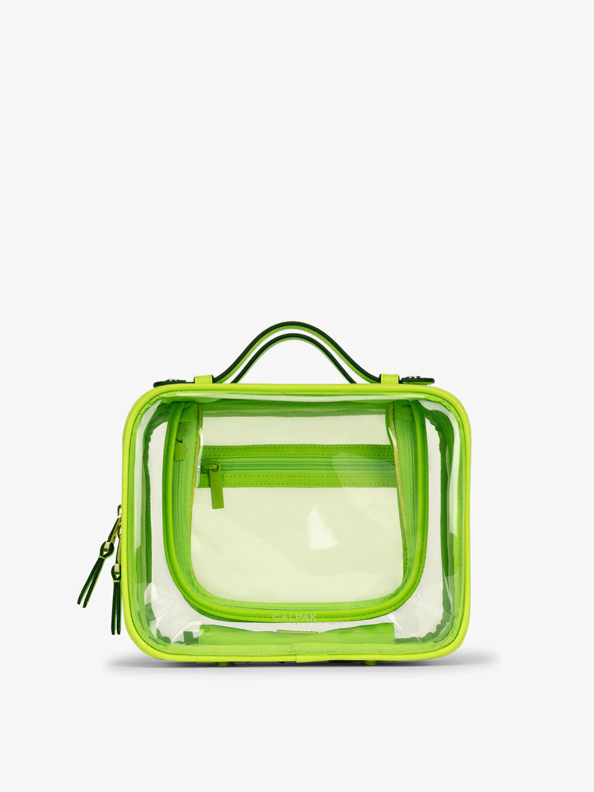 Medium Clear Cosmetics Case in Electric Lime | CALPAK Travel