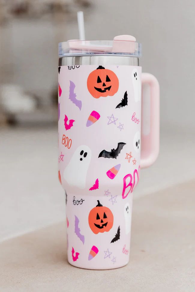 Sippin' Pretty Halloween 40 oz Drink Tumbler With Lid And Straw | Pink Lily