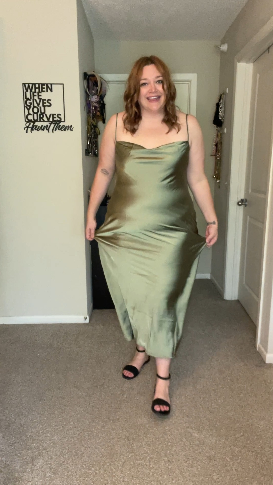 Love this color. So pretty for a wedding guest dress.
Wearing XL Talll

#LTKPlusSize #LTKMidsize #LTKWedding