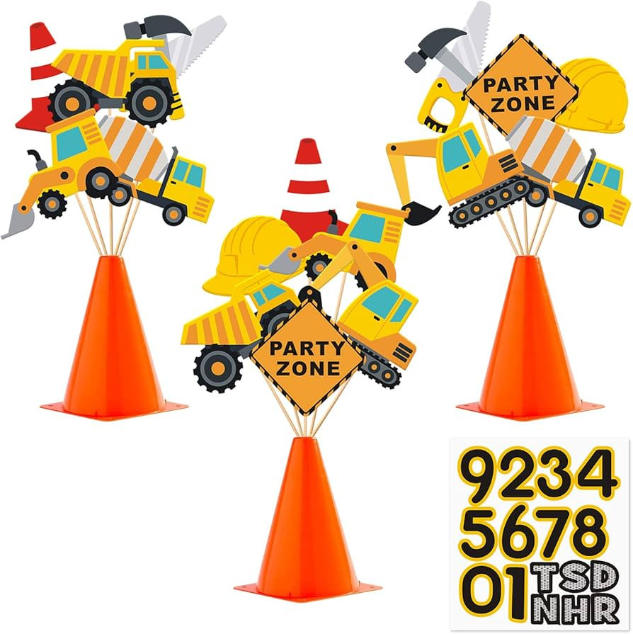 Faisichocalato 16pcs Construction Party Centerpiece Dump Truck Car Table Topper Decoration Zone B... | Amazon (US)