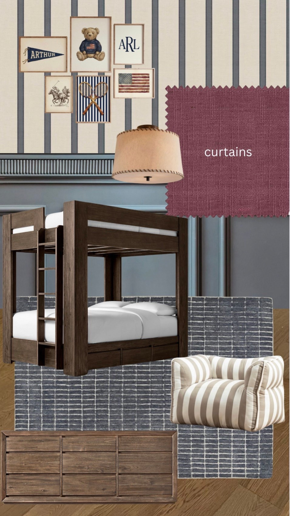 My inspo for Teddys big boy room

Toddler room, bunk beds, room inspo, curtains, toddler boys room 

#LTKKids #LTKHome