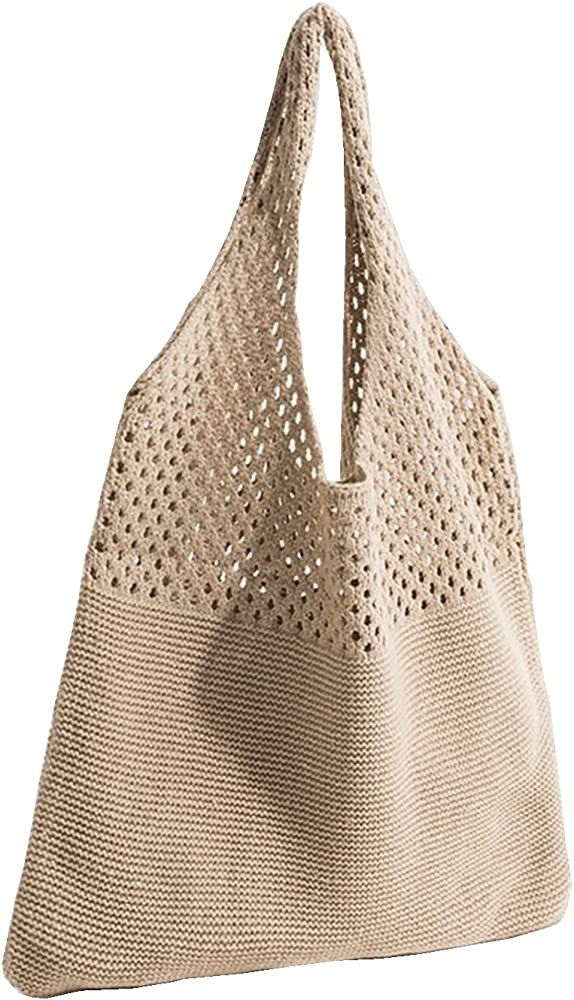 LOLAGIGI Woven Shoulder Tote Bag for Women Casual Beach Bag Aesthetic Hobo Handbag Knitting Purse... | Amazon (US)
