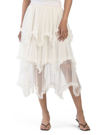 Tiered Flowy Skirt, Polyester | TJ Maxx