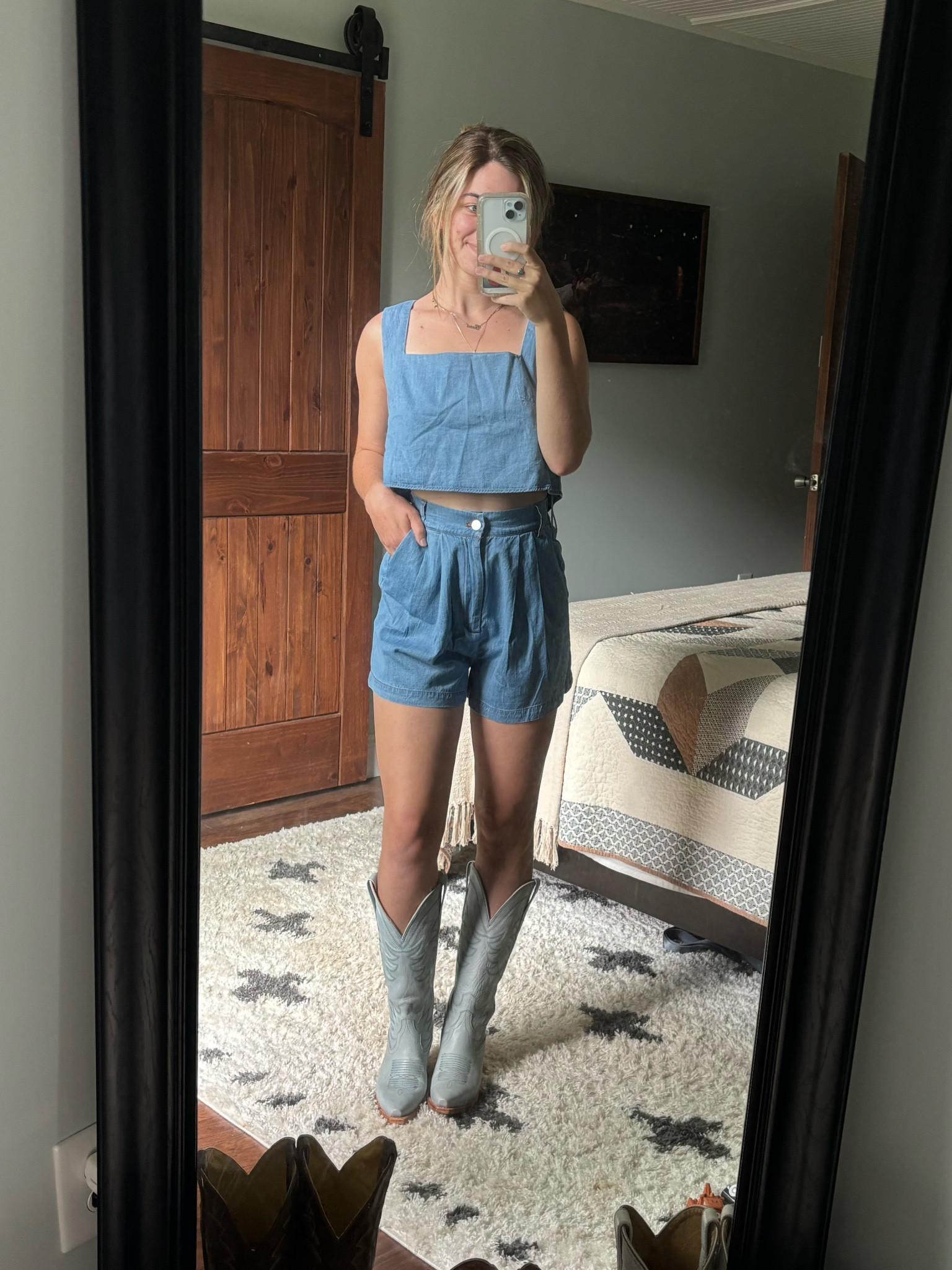 Reap the Sew Dolly set is 😙🤌🏼 paired with slate blue Annie boots from Tecovas for the perfect Memorial Day outfitt

#LTKFestival #LTKShoeCrush #LTKStyleTip