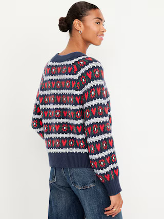 SoSoft Crew-Neck Printed Cardigan Sweater | Old Navy (US)