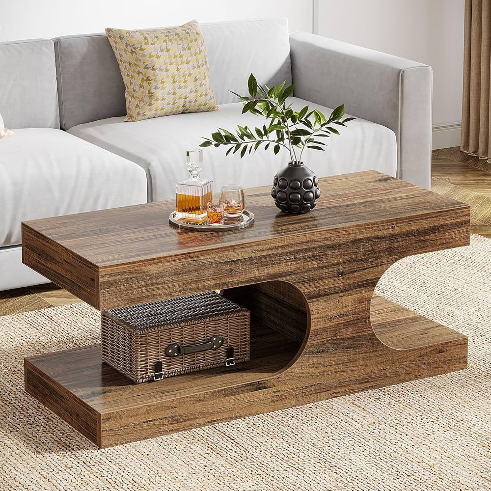 Tribesigns Coffee Table for Living Room, Rectangular Wood Center Table with Storage, 47.2" Large ... | Amazon (US)