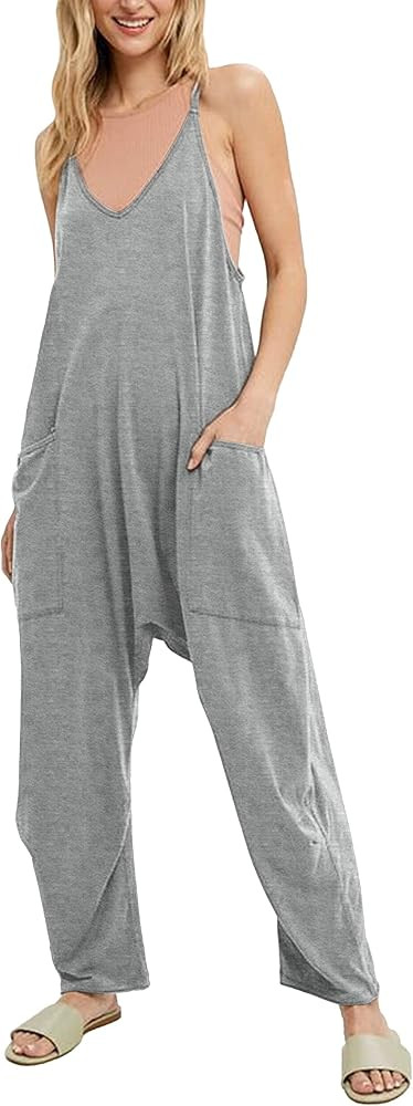 AMEBELLE Casual Sleeveless Jumpsuits for Women Loose fit Spaghetti Strap Harem Romper Overalls | Amazon (US)