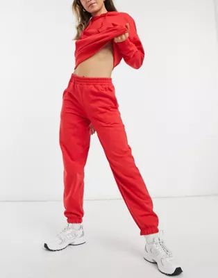 New Look cozy cuffed sweatpants in bright red | ASOS (Global)
