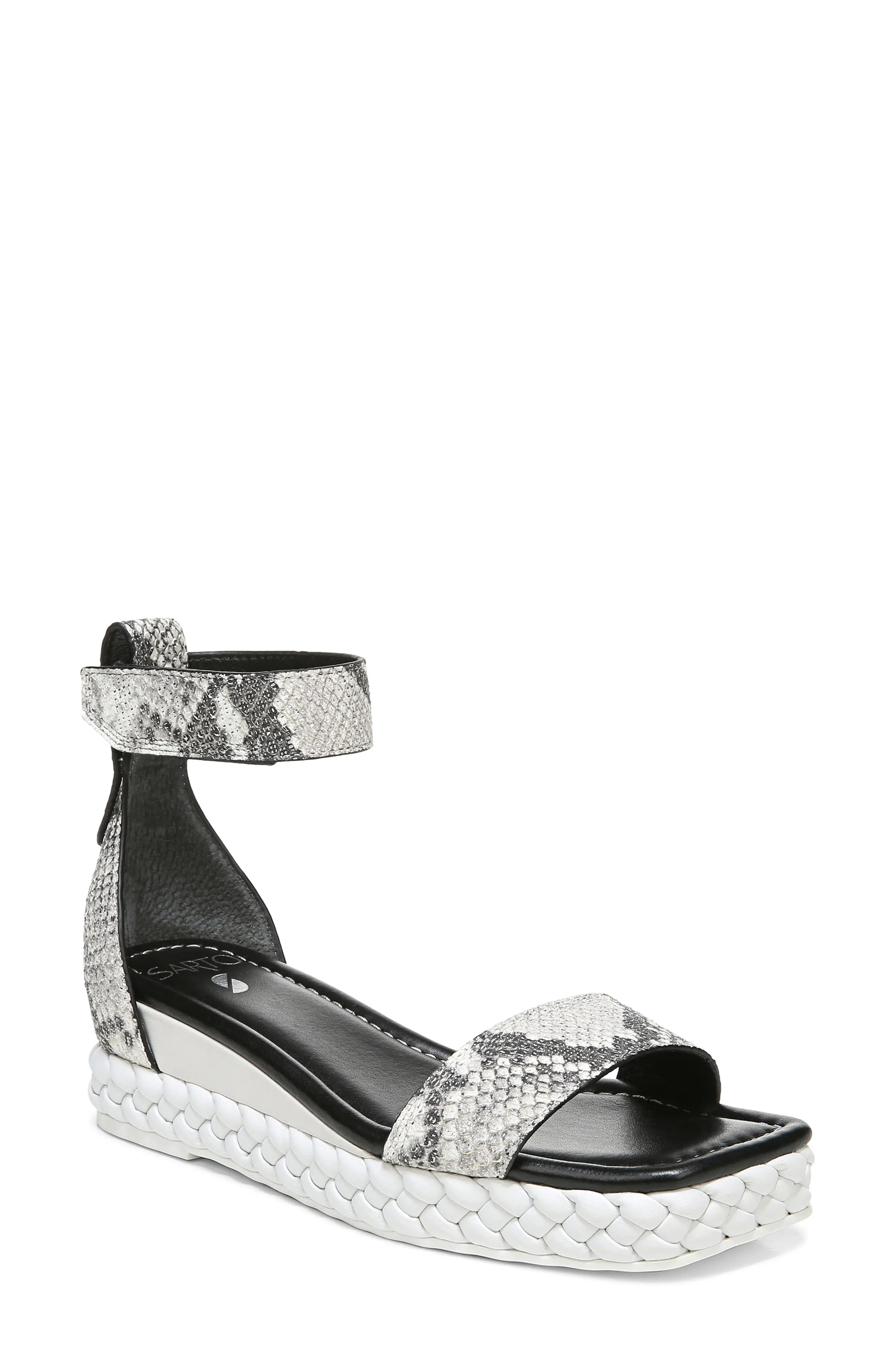 SARTO by Franco Sarto Tiana Wedge Sandal in Roccia Leather at Nordstrom, Size 9 | Nordstrom