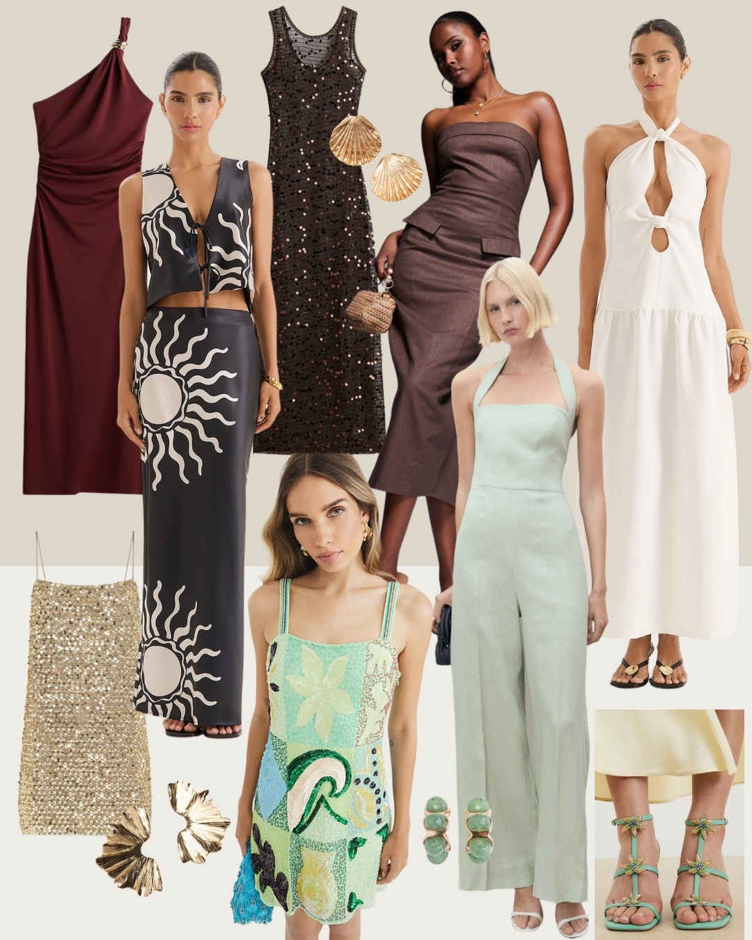 Holiday evening inspo ✨🌛
Summer date night outfit ideas, holiday evening, vacation style, dresses, sequins, co ords, summer outfit, jumpsuit, maxi dress, gold accessories, summer partywear, H&M, River Isla and, high street style.

#LTKpartywear #LTKsummer #LTKuk