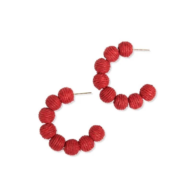 Leila Solid Hoop Earrings Red | INK+ALLOY