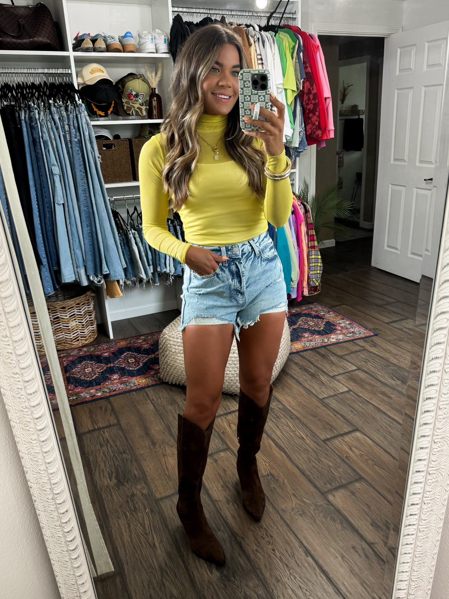 Turtle neck (small)
Denim shorts (4)
Suede boots I love!

#LTKShoeCrush #LTKSaleAlert #LTKxNSale