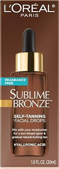 L'Oreal Paris Sublime Bronze Self Tanning Facial Drops with Hyaluronic Acid, Gradual Tan, Fragran... | Amazon (US)