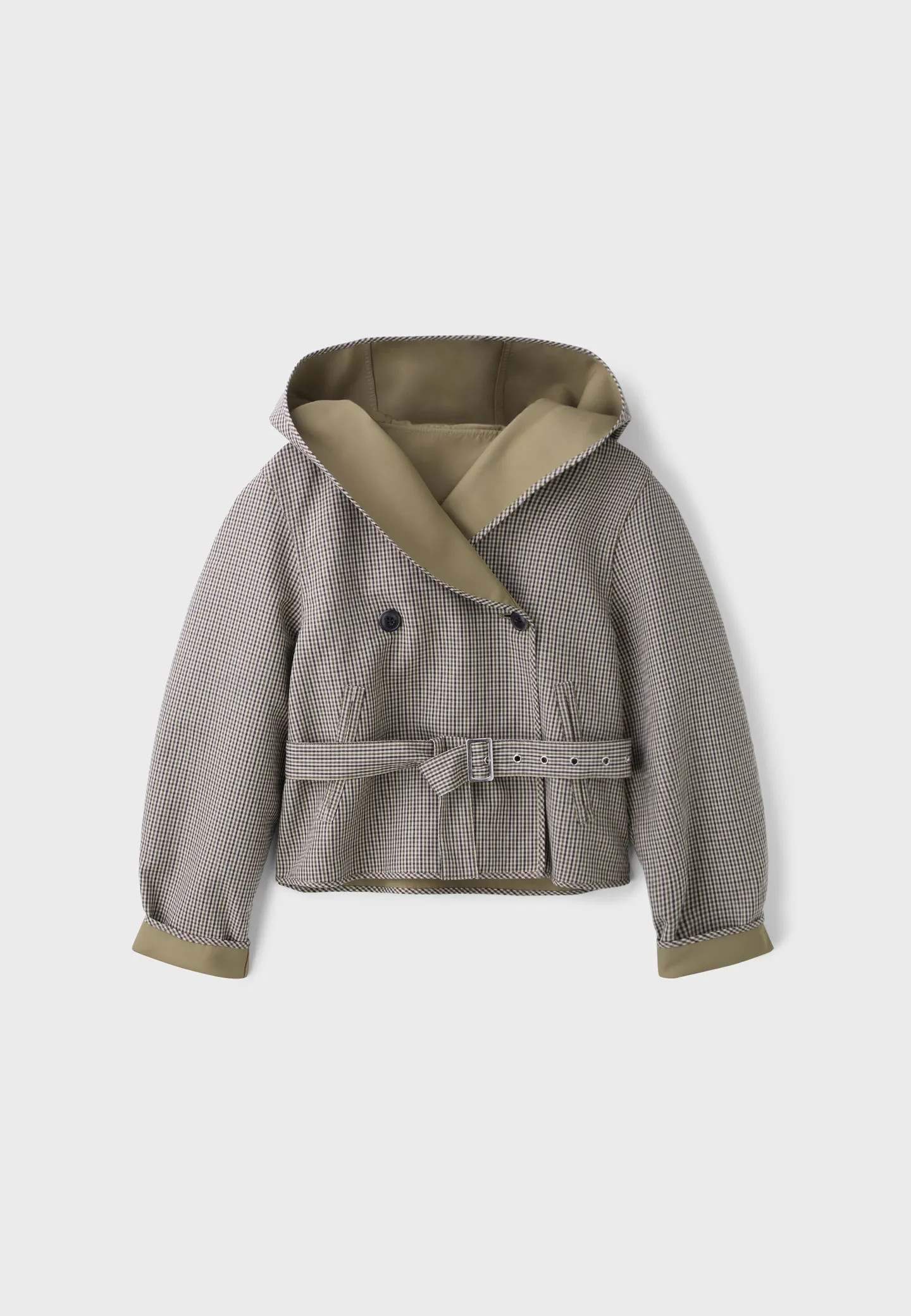 Kurzer Wende-Trenchcoat mit Karomuster | Stradivarius DE