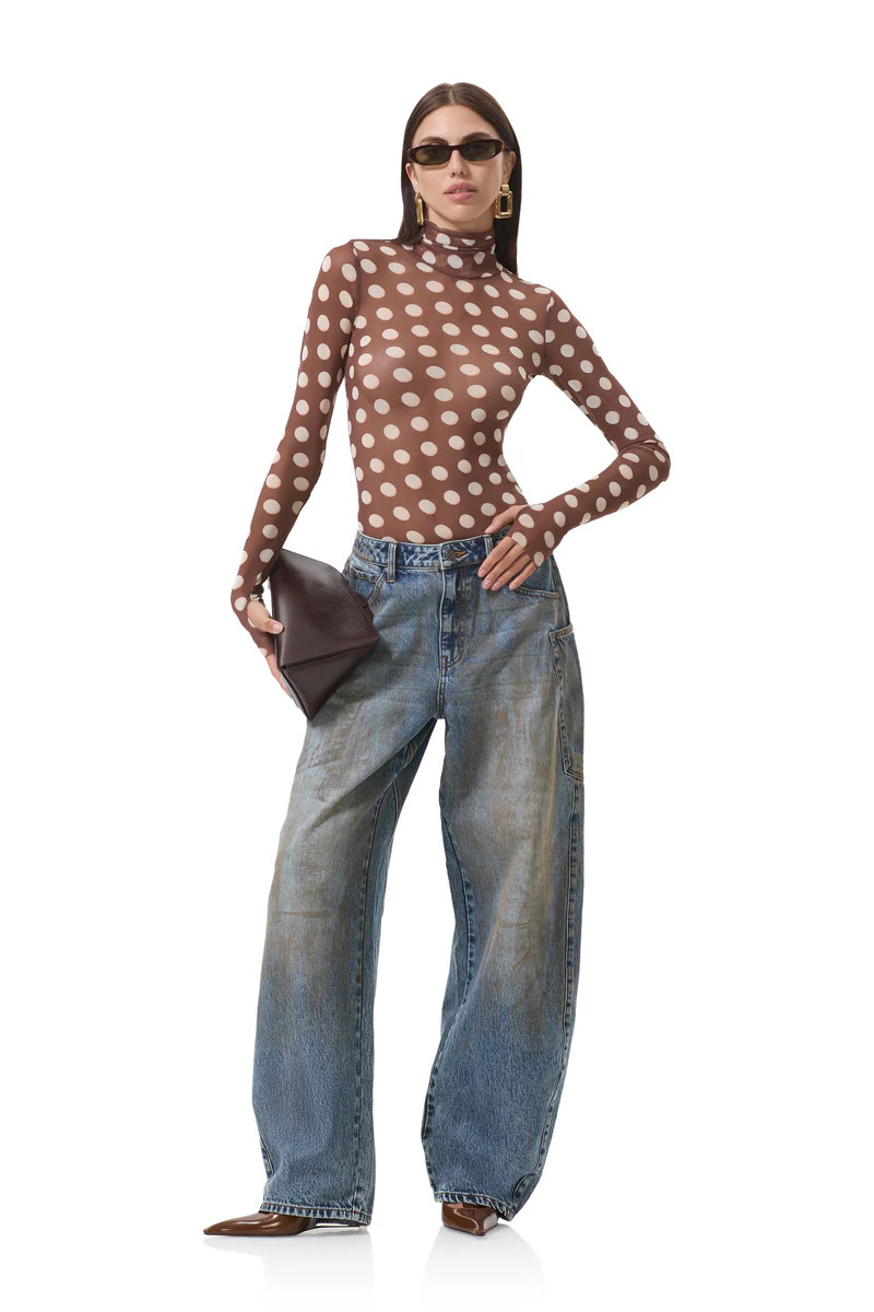 Zadie Top - Chocolate Halo Dot | ShopAFRM